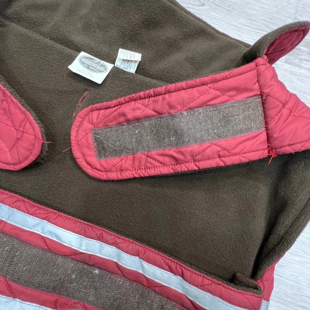 Companion Road Dog Jacket XL Burgundy Quilted Fleece‎ Lined Reflective Safety